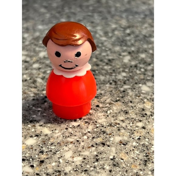 Little People Other - Vintage Little People Girl figure Brown hair Red 1.75"  Replacement